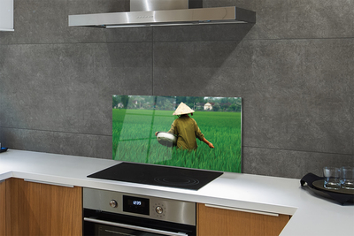 Painel de vidro Homem da Grama