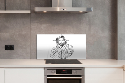 Painel de vidro Desenho de Jesus