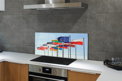 Painel de vidro Muitas bandeiras