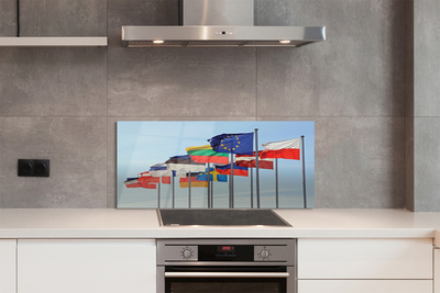 Painel de vidro Muitas bandeiras