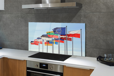 Painel de vidro Muitas bandeiras