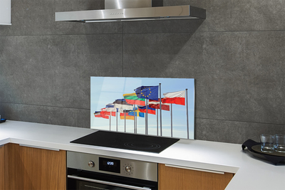 Painel de vidro Muitas bandeiras