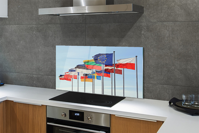 Painel de vidro Muitas bandeiras