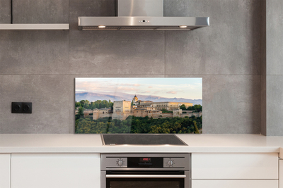 Painel de vidro Espanha Castelo floresta montanhas