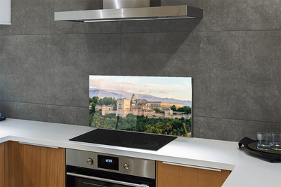 Painel de vidro Espanha Castelo floresta montanhas