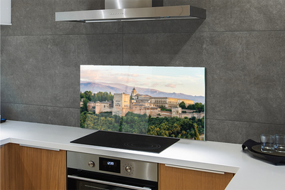 Painel de vidro Espanha Castelo floresta montanhas