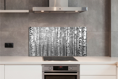 Painel de vidro Árvores pretas e brancas