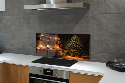 Painel de vidro Decorações para lareira de árvore de Natal