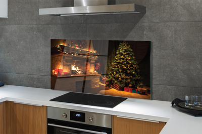 Painel de vidro Decorações para lareira de árvore de Natal