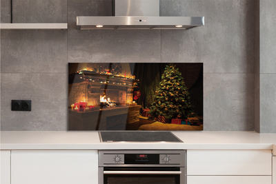 Painel de vidro Decorações para lareira de árvore de Natal