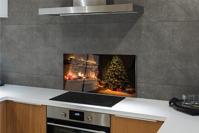 Painel de vidro Decorações para lareira de árvore de Natal