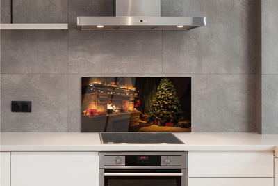 Painel de vidro Decorações para lareira de árvore de Natal