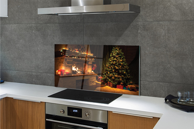 Painel de vidro Decorações para lareira de árvore de Natal