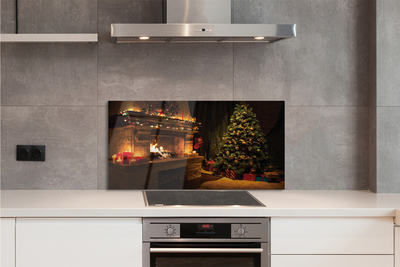 Painel de vidro Decorações para lareira de árvore de Natal