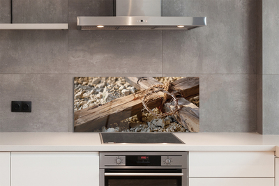 Painel de vidro Cruz, pedras, espinhos