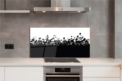 Painel de vidro Notas em preto e branco