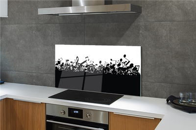 Painel de vidro Notas em preto e branco
