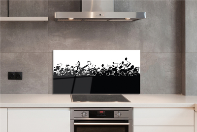 Painel de vidro Notas em preto e branco