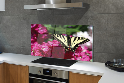 Painel de vidro Flores de borboleta