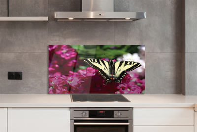 Painel de vidro Flores de borboleta