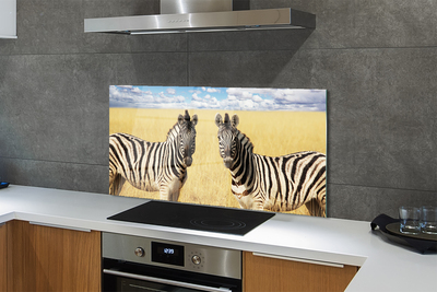 Painel de vidro Campo de zebras