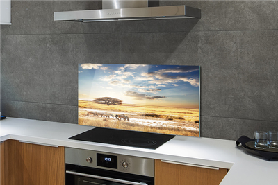 Painel de vidro Árvore de nuvens de zebras