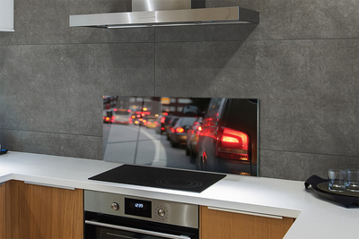 Painel de vidro Carros semáforos de trânsito rua cidade