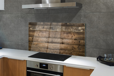 Painel de vidro Parede de tábuas de madeira