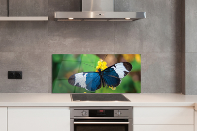 Painel de vidro Borboleta colorida em flores