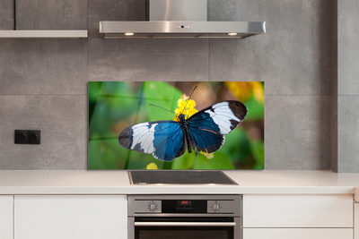 Painel de vidro Borboleta colorida em flores