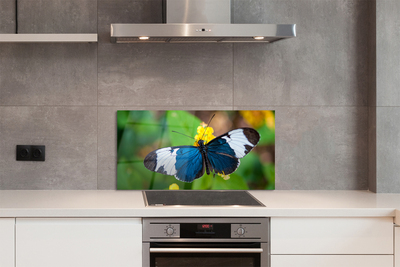 Painel de vidro Borboleta colorida em flores