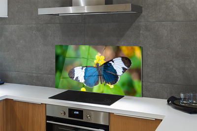 Painel de vidro Borboleta colorida em flores