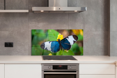 Painel de vidro Borboleta colorida em flores