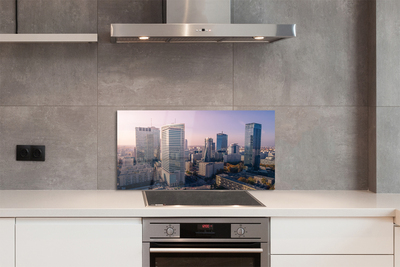 Painel de vidro Panorama dos arranha-céus de Varsóvia