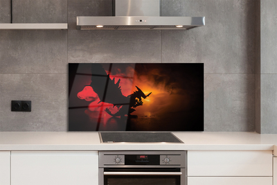 Painel de vidro Dragão da Nuvem Negra