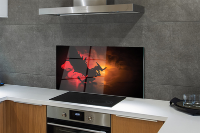 Painel de vidro Dragão da Nuvem Negra