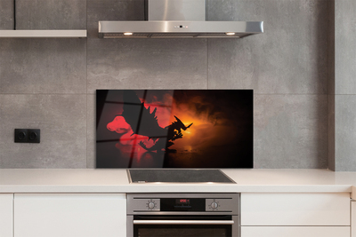 Painel de vidro Dragão da Nuvem Negra