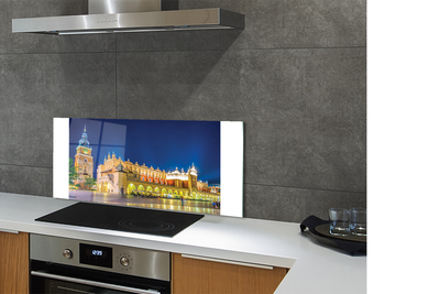 Painel de vidro Salão de Tecidos de Cracóvia à noite