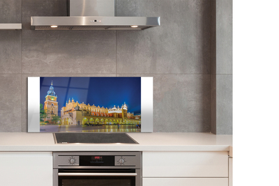 Painel de vidro Salão de Tecidos de Cracóvia à noite