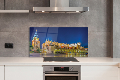 Painel de vidro Salão de Tecidos de Cracóvia à noite