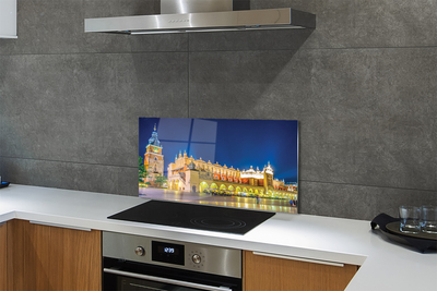 Painel de vidro Salão de Tecidos de Cracóvia à noite