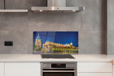 Painel de vidro Salão de Tecidos de Cracóvia à noite