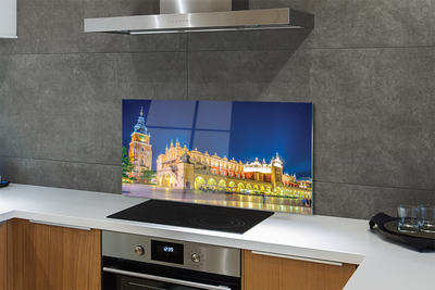 Painel de vidro Salão de Tecidos de Cracóvia à noite