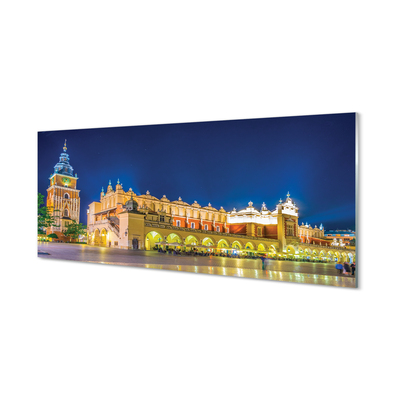 Painel de vidro Salão de Tecidos de Cracóvia à noite