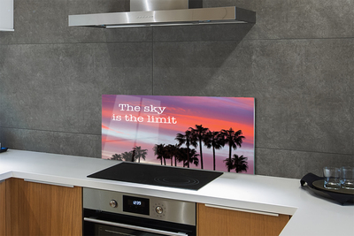 Painel de vidro Pôr do sol com palmeiras