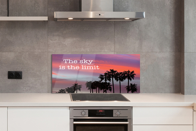 Painel de vidro Pôr do sol com palmeiras