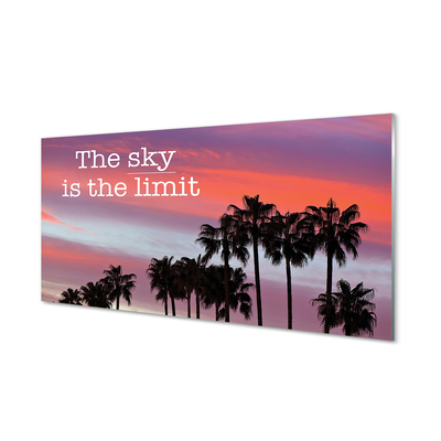 Painel de vidro Pôr do sol com palmeiras