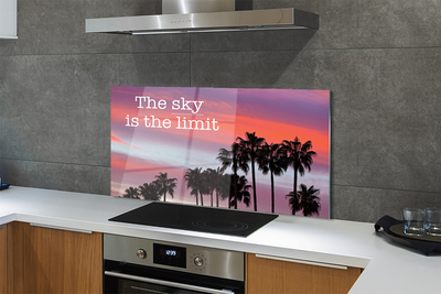 Painel de vidro Pôr do sol com palmeiras