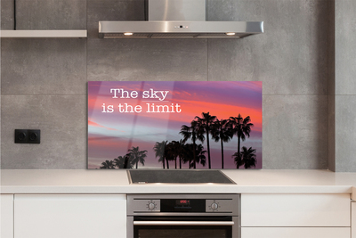 Painel de vidro Pôr do sol com palmeiras