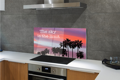 Painel de vidro Pôr do sol com palmeiras